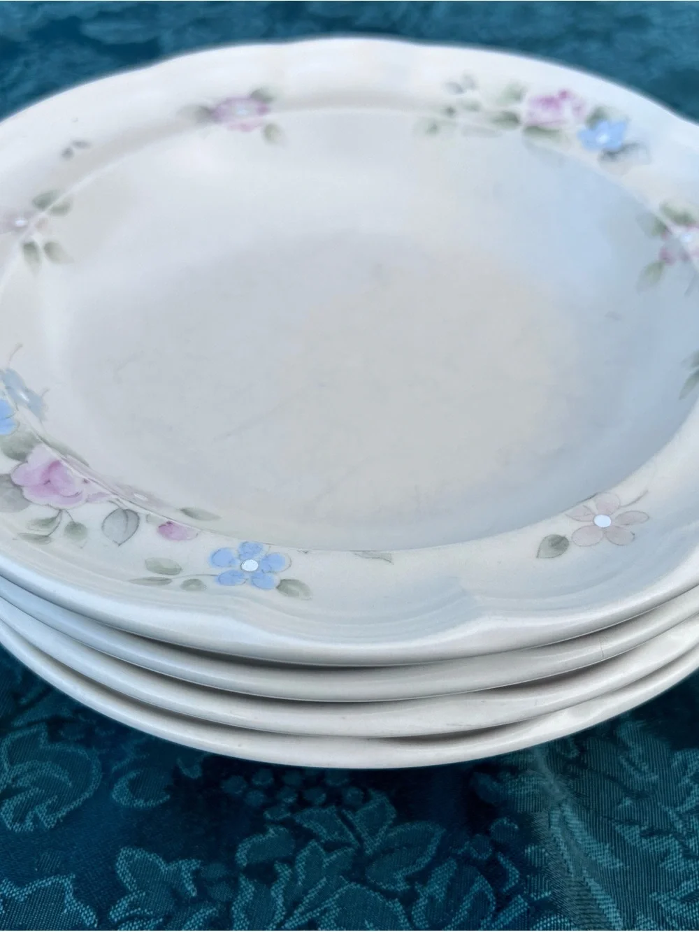 Vintage Pfaltzgraff Tea Rose Stoneware Dinnerware Set 26 Pc Plates Pasta Salad P